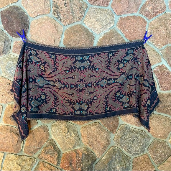 Cotton wool blend pashmina shawl. Reversible. - Picture 5 of 6